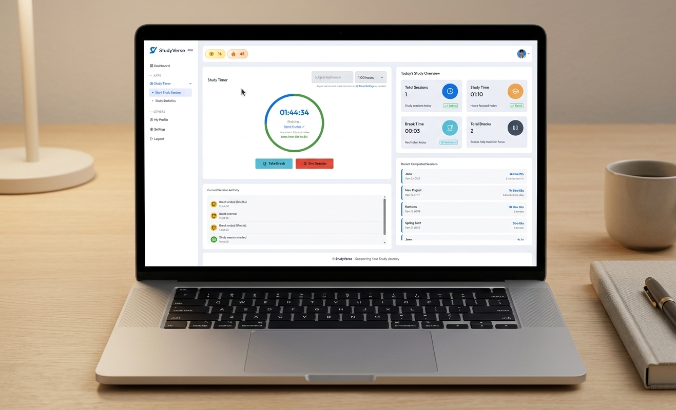 StudyVerse dashboard preview